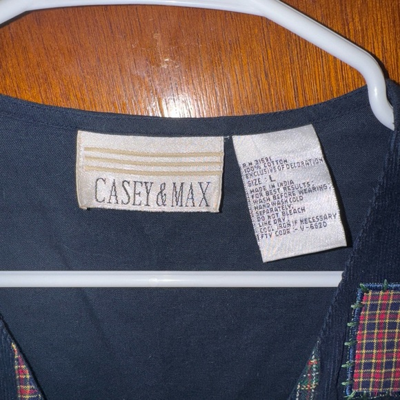 VTG Casey & Max Womens Blue Corduroy Vest Fall Autumn Size Large - Picture 5 of 7